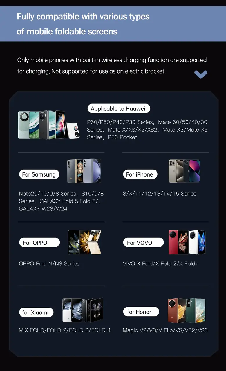 Compatible with major foldable phone brands